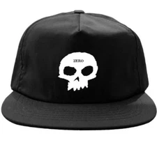 ZERO Skateboards Single Skull Black Snapback Hat Cap One Size