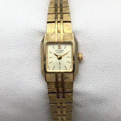 Vintage Citizen Gold Tone Watch Womens 13mm 5421-518531 New