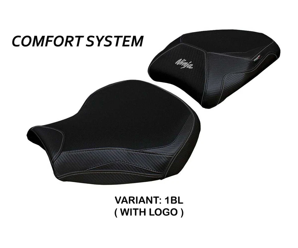 Housse selle Moniz Comfort Noir + logo TPZ Kawasaki Ninja H2 1000 SX 2018 2023 - Photo 1/1