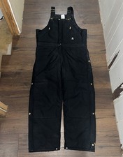 Carhartt R33 BLK Extremes Arctic Bib Overalls Black Cordura Mens 36x30 Quilted