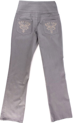 NEU LEICHT AUSGESTELLT BOOTCUT STRETCH JEANS BESTICKT STRASS 38/76 CHEER *807510