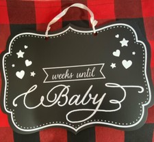 Maternity "Weeks Until Baby" Blackboard Chalkboard Sign Shower Party Deco