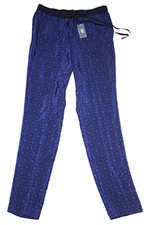 TIBI NEW YORK Circle Print Trouser Silk Pant Blue  0 