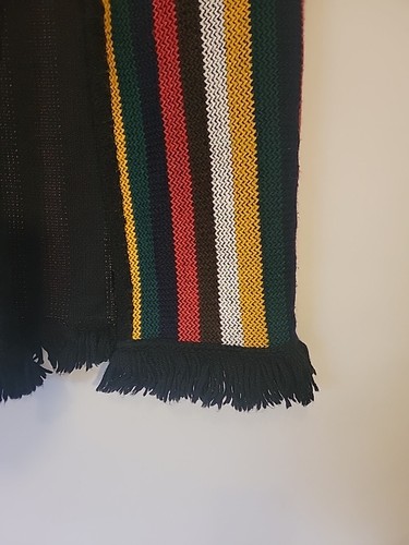 Sears Roebuck Colorblock Striped Knit Vest Fringe Hippie Rasta Vintage 1960s - Picture 4 of 11