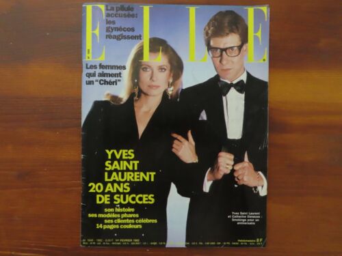 Elle French Febuary 1 1982 Catherine Deneuve Yves Saint Laurent Jackie Adams - Picture 1 of 11