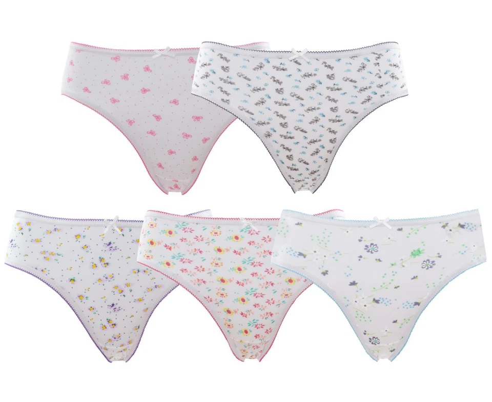 6 Pack Ladies Bikini Briefs Panties Womens Cotton Knickers Underwear Size 10-18 - image 4 of 4