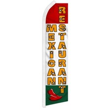 "MEXICAN RESTAURANT" advertising super flag swooper banner business sign food