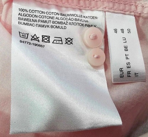 New Fitted 100% Cotton Pink Blouse Size 18 Shirt Button Smart Top BNWOT - Picture 12 of 14