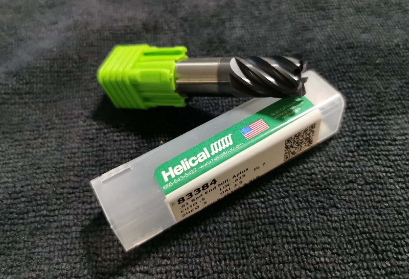 HELICAL #83384 R.010 Carbide End Mill 1/2 dia. 7FL .625