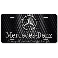Mercedes-Benz Inspired Art Gray on Mesh FLAT Aluminum Novelty License Tag Plate