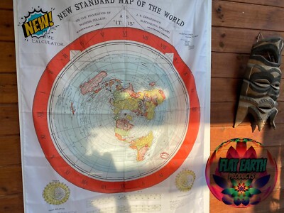 XXL New Standard Map Gleason 1892 Flat Earth Flag 190X280cm Polyester 4 Grommet
