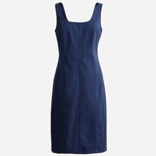 J Crew MSRP $138 Fitted Cotton Stretch Lightweight Chino Dress in Navy | Sz 14