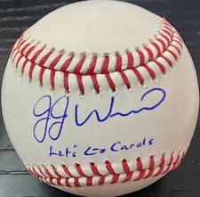JJ Wetherholt Autographed OMLB Baseball Inscribed Lets Go Cards  PROVA COA