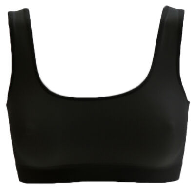 2 Stück Sport Bustier Soft BH Top BRA Seamless Microfaser schwarz S M L Organza