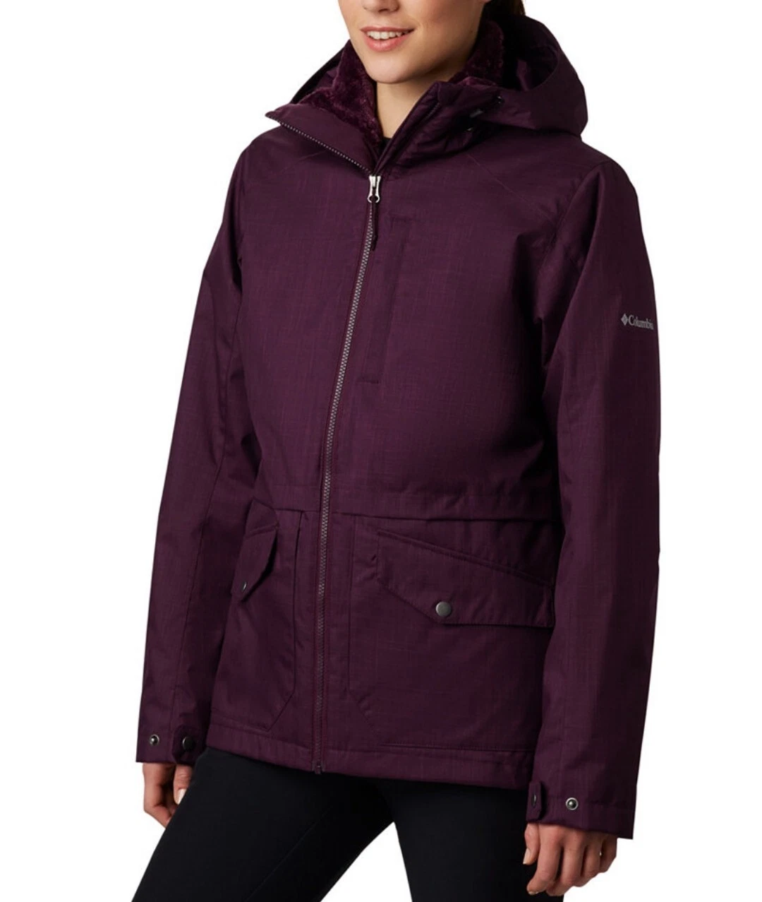 Columbia Mount Erie Waterproof Interchange Hooded Jacket Purple XS MSRP $240 NWT