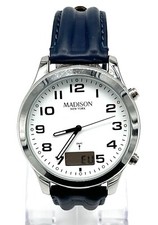 MADISON NEW YORK Herren Uhr, Funkuhr, Quarz, neue Batterie, gut gepflegt.