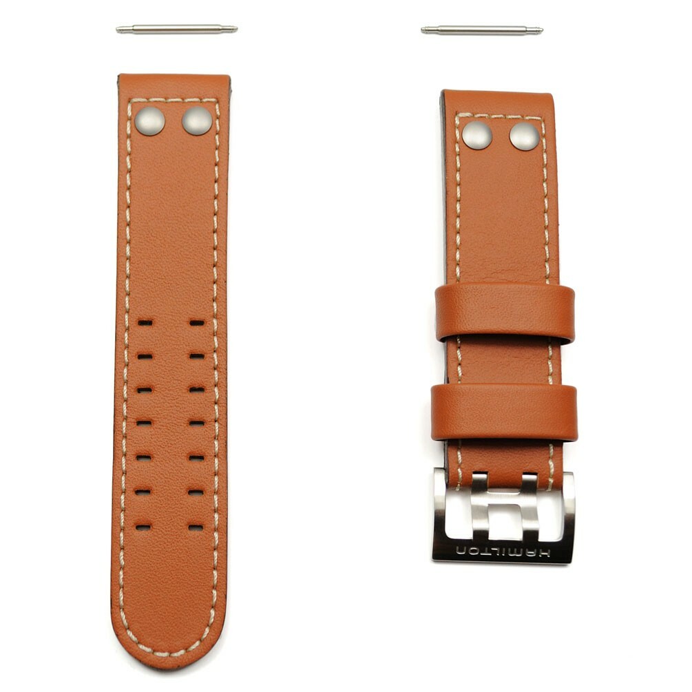 Hamilton 22mm Brown Leather Khaki X-wind Automatic Watch Band