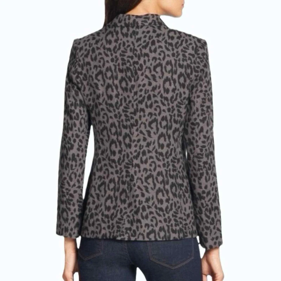 Joie Mehira Linen Animal Print Blazer Sz 10 - Image 2 of 4