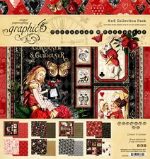Graphic45 CURIOUSER & CURIOUSER 8x8 PAPER PACK scrapbooking 24 SHEETS
