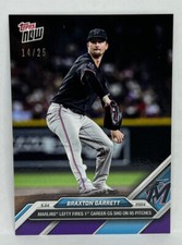2024 Topps Now #227 Braxton Garrett Miami Marlins PURPLE Parallel 14/25 SP