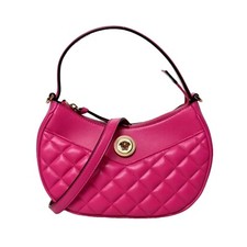 Versace La Medusa Half Moon Hobo Shoulder Crossbody Bag Pink Leather NEW