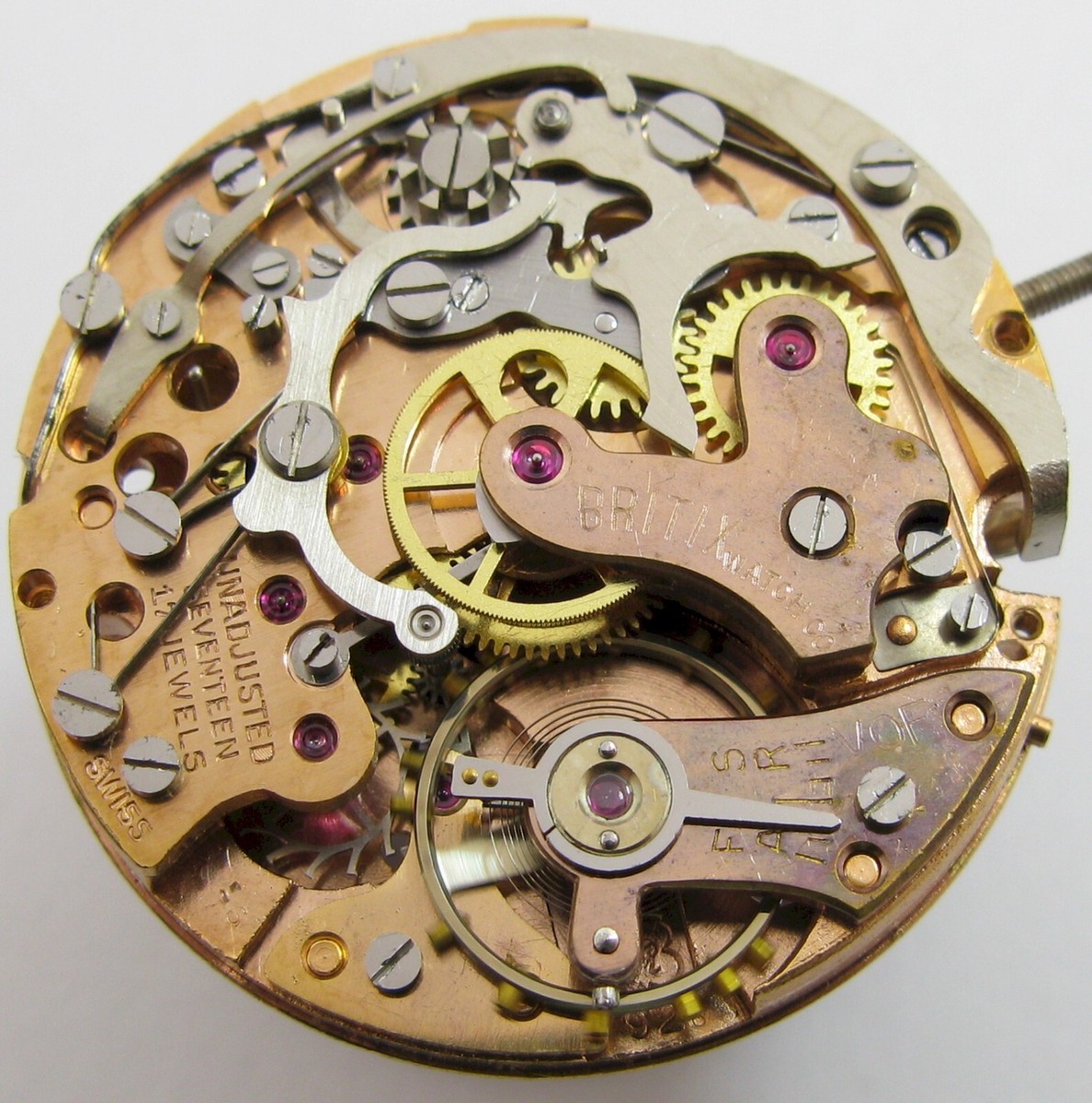 Valjoux 92 chronograph Britix Watch Movement 17 jewels for parts