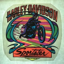 Original Vintage Harley-Davidson Sportster Motorcycle Iron On Transfer 1975