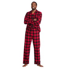 Wondershop Men s 2-piece Family Sleep Set Red Buffalo Check Sz Large