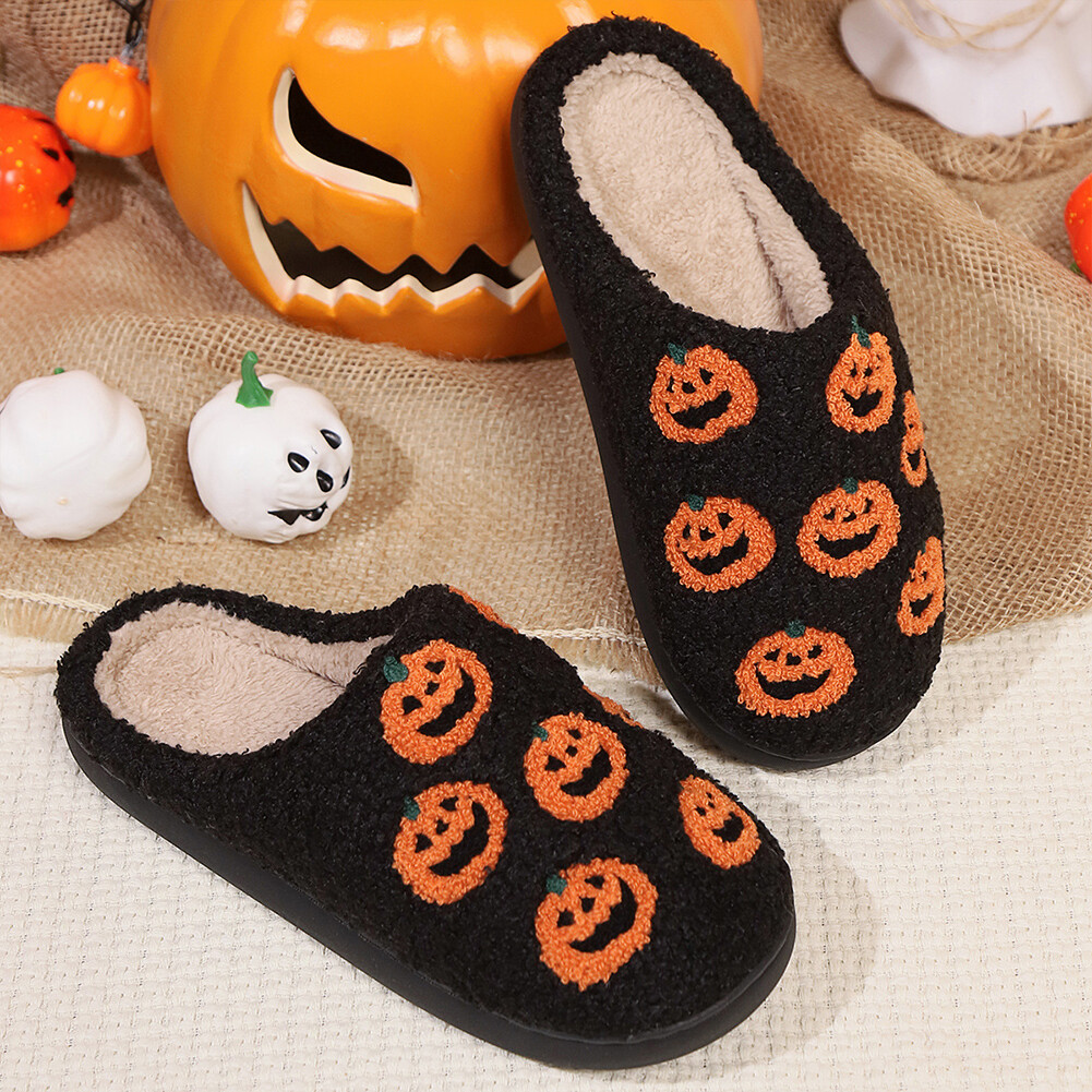 APL Pantofole Zucca Halloween Comode Soffici Coppia Pantofole per Camera da Letto Interno