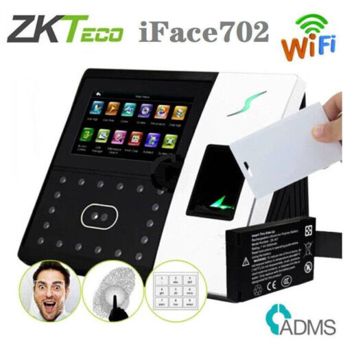 ZKTeco iFace702 cara biométrica detección de huellas dactilares control de acceso - Imagen 1 de 7