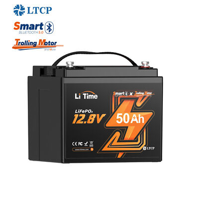 LiTime 12V 50Ah TM Smart Bluetooth LiFePO4 Lithium Batterie mit Low Temp Schutz