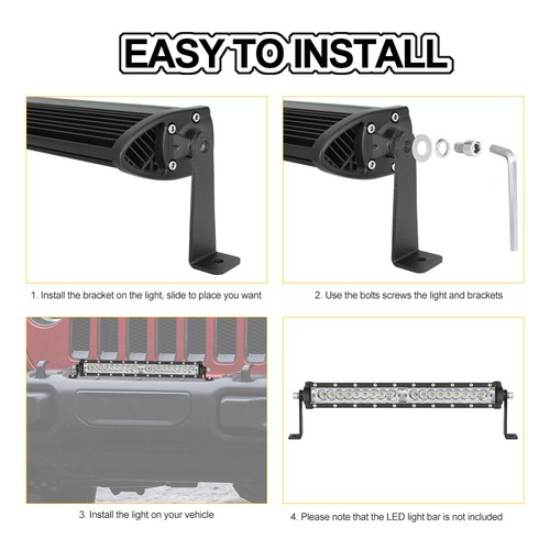 34" / 16" Single Row LED Light Bar Spot Flood Offroad Driving Truck 4WD SUV ATV - Picture 22 of 24