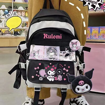 Sanrio Anime Kuromi Backpack for Girls Kids Schoolbag Women Casual