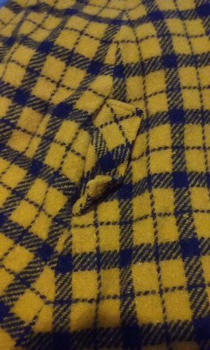 Mid-Century Modern Turtle Bay Plaid Wool Cape Poncho Shawl Wrap w/ Zipper Front - Picture 4 of 12