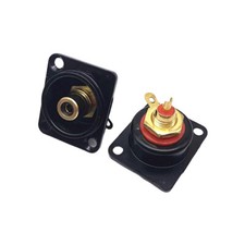 2pcs Black Female RCA Panel Mount Socket Connector Base Plate Welding Base NEW
