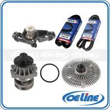 For BMW E46 E39 M54 Water Pump Fan Clutch Thermostat Belt Tensioner Belts Kit