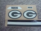 GREEN BAY PACKERS FULL SIZE FOOTBALL HELMET DECALS WITH STRIPE & BUMPERS