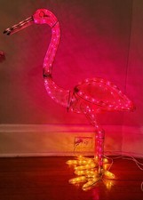 RARE! Vintage 33 Lighted Moving Metal Flamingo Yard Sculpture - Heavy