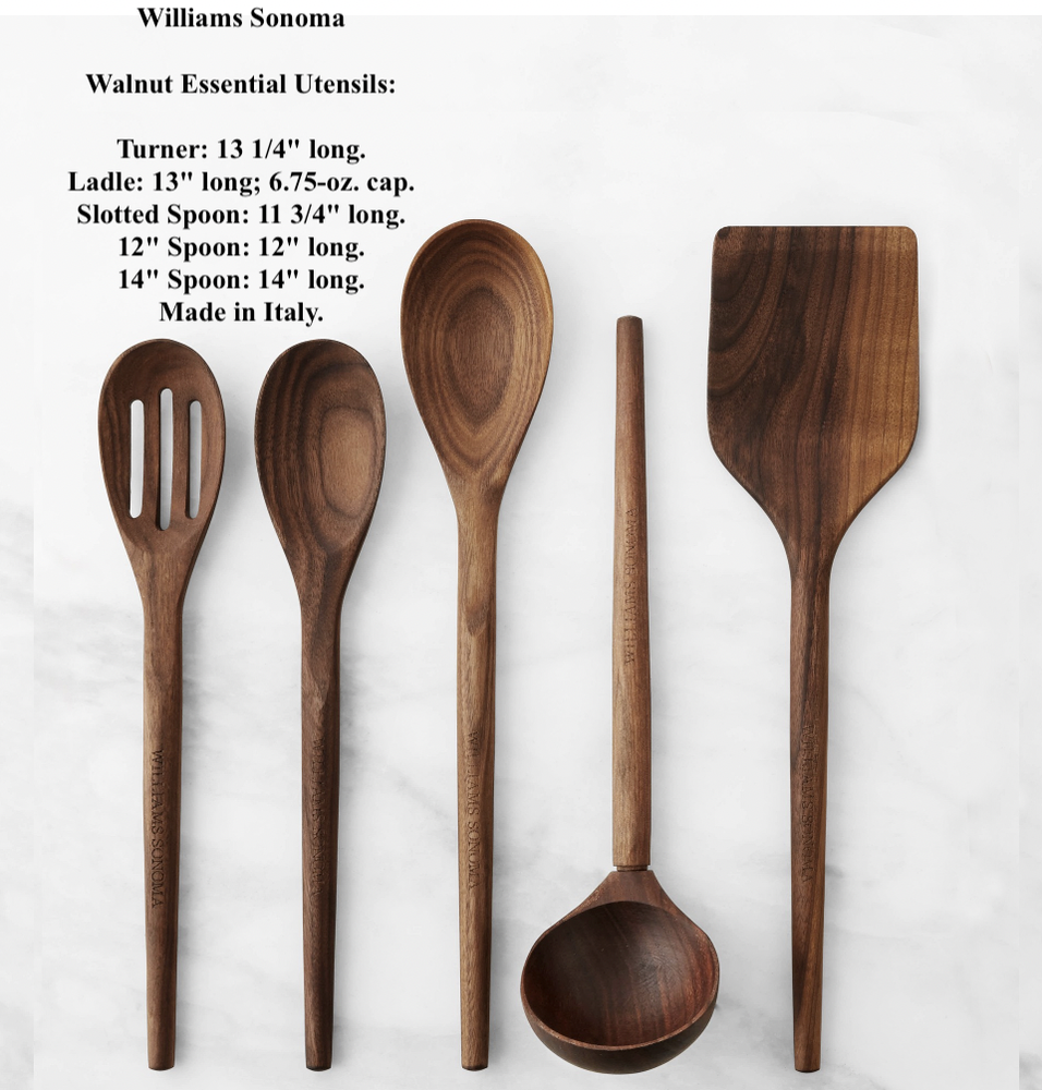 Williams Sonoma Walnut Essential Utensils. Choose