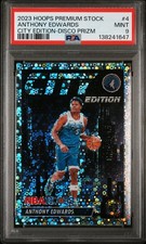 2023 PANINI HOOPS PREMIUM STOCK CITY EDITION DISCO PRIZM ANTHONY EDWARDS PSA 9