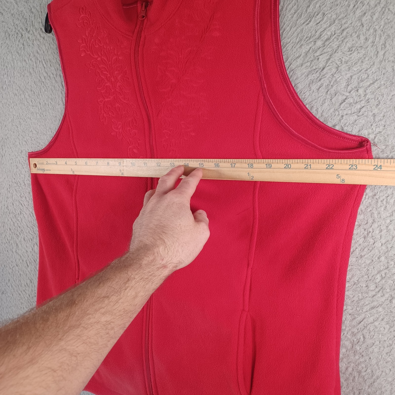 Basic Editions Womens Full Zip Red Jacket Vest Si… - image 9