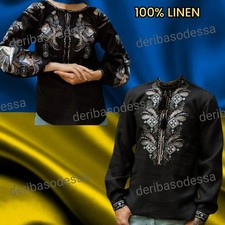 Traditional Ukrainian embroidered blouse,shirtVyshyvanka S,M,L,XL-4XL Linen 100 