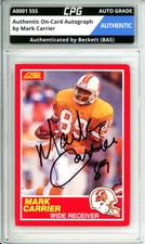 Authentic On-Card Autograph Signed by Mark Carrier CPG Auto Grade AUTHENTIC