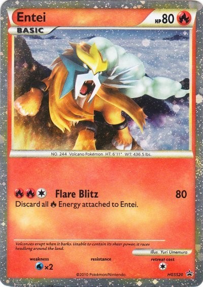 1x Entei (HGSS Promo 20) - HGSS20 - Promotional Heavily Played Pokemon HGSS - Bl