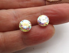 14K Yellow Gold Rainbow Clear Stone Stud Earrings [1.7 Gr ][E385] — photo 4