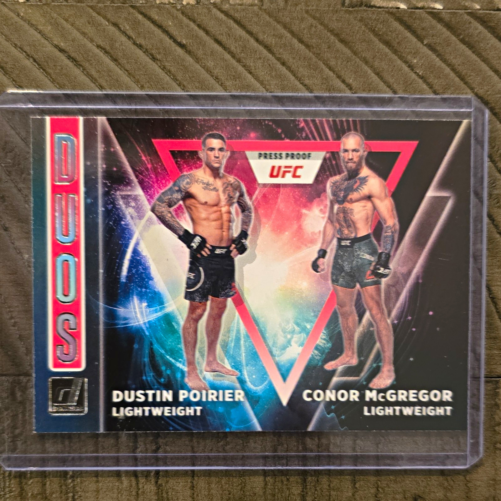 Panini 2022 Donruss UFC Duos Press Proof Pink Dustin Poirier Conor McGregor #5