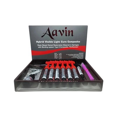 Aavin Hybrid Visible Light Cure Composite Kit 7 Syr 1 Bond 1 Etchant Made In USA