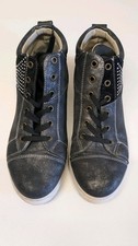 Sneaker High Damen Gr. 40 Grau  Nietenbesatz Absatz Flach