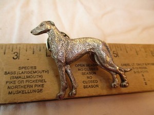 PEWTER GREYHOUND DOG PIN 1997
