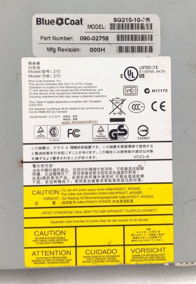 Blue Coat ProxySG 210 SG210-10-PR 090-02758 Security Appliance - Image 2 of 4